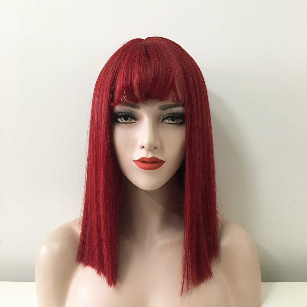 straight red hair with bangs