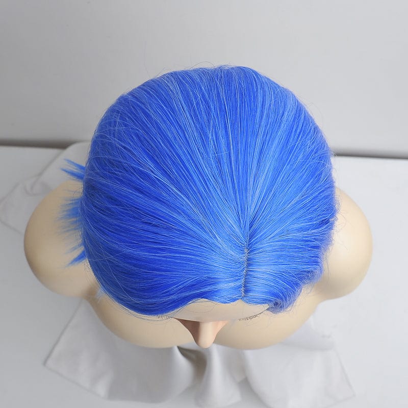 Blue Wig For Women Straight Short Bob Side Part For Cosplay Costume Party