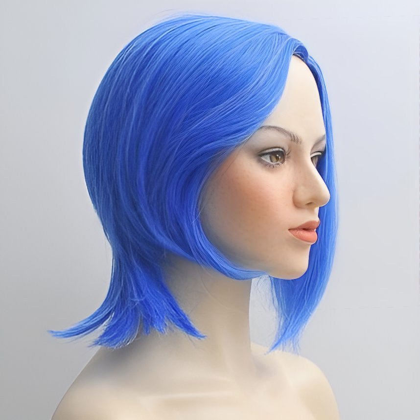 Sadness Blue Wig For Cosplay Women Straight Short Bob Side Part For Costume Party