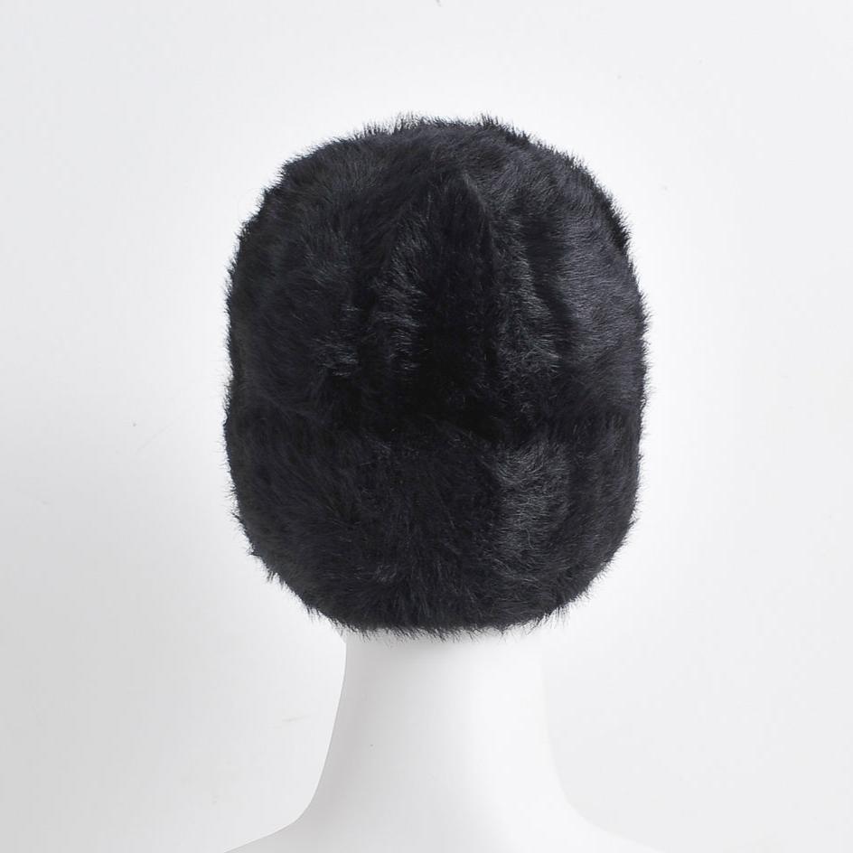 nevermindyrhead Black Faux Fur Cat Ears Beanie For Women Soft Warm Fuzzy Winter Hat