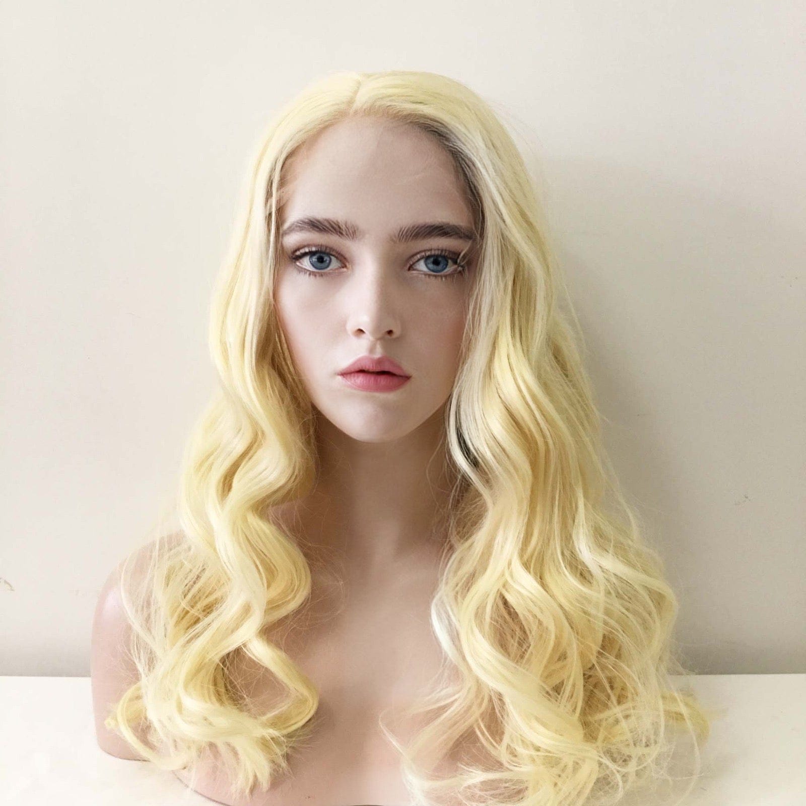 Blonde Lace Front Wig Glueless 13x4 HD Frontal Long Curly For