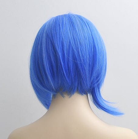 nevermindyrhead Blue Wig For Women Straight Short Bob Side Part For Cosplay Costume Party