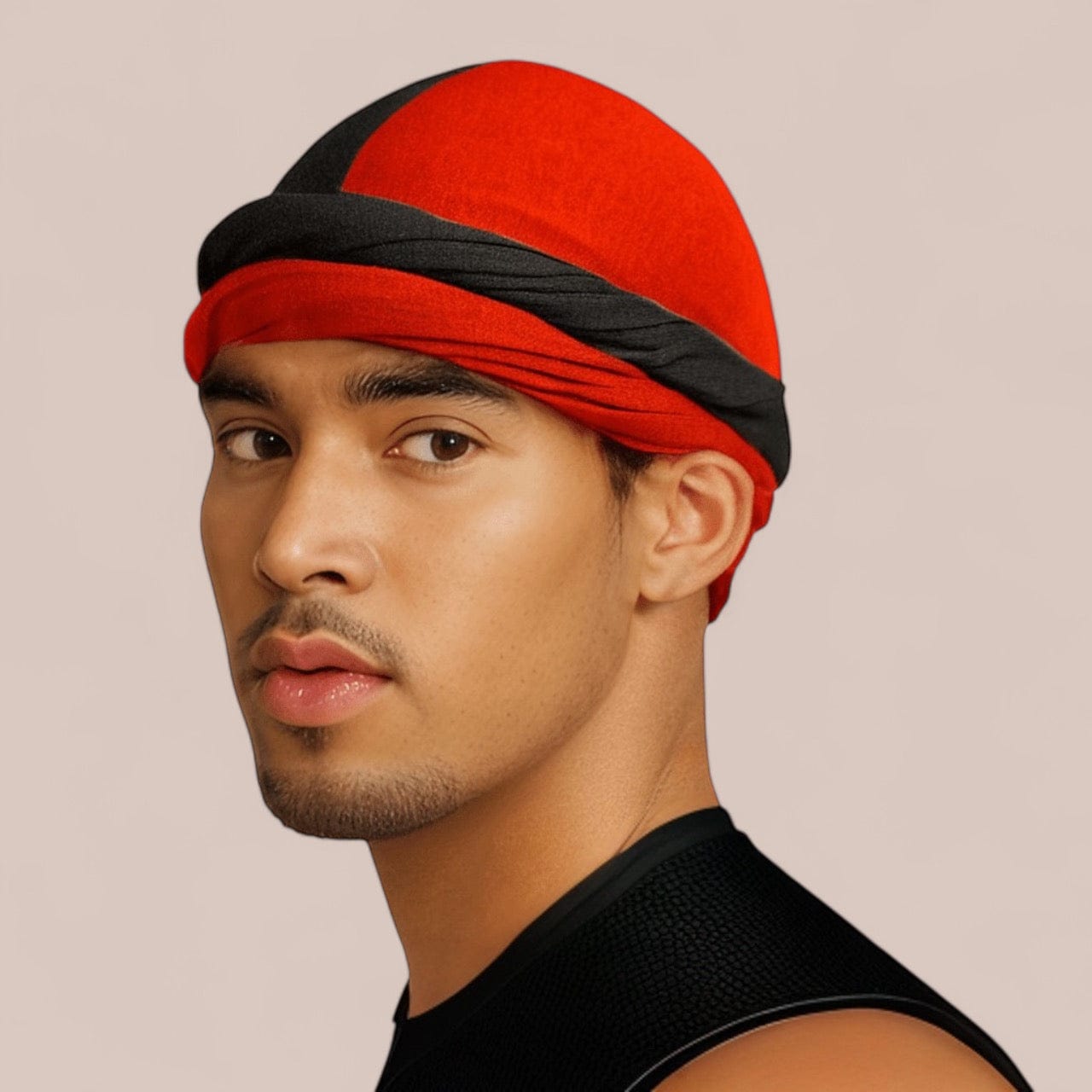 nevermindyrhead Color Block Turban for Men Twist Head Wraps Durag Satin Lined Unisex Scarf Tie Wave Cap