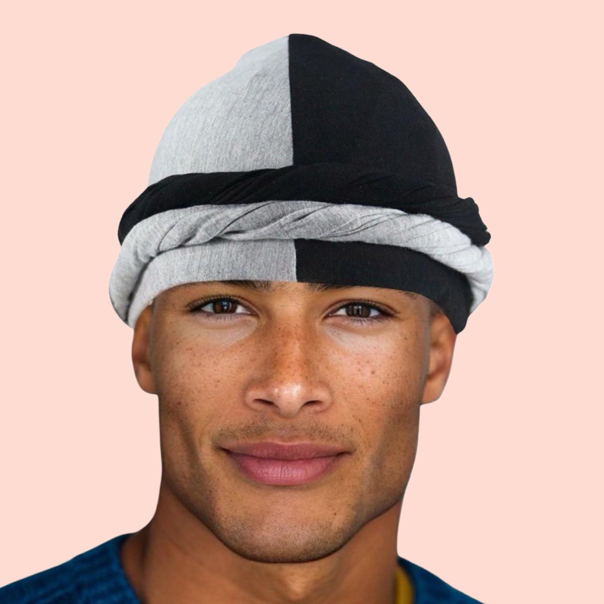 nevermindyrhead Color Block Turban for Men Twist Head Wraps Durag Satin Lined Unisex Scarf Tie Wave Cap