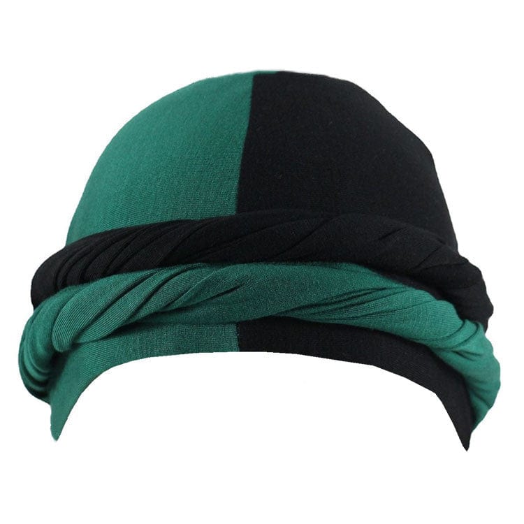 nevermindyrhead Color Block Turban for Men Twist Head Wraps Durag Satin Lined Unisex Scarf Tie Wave Cap Green