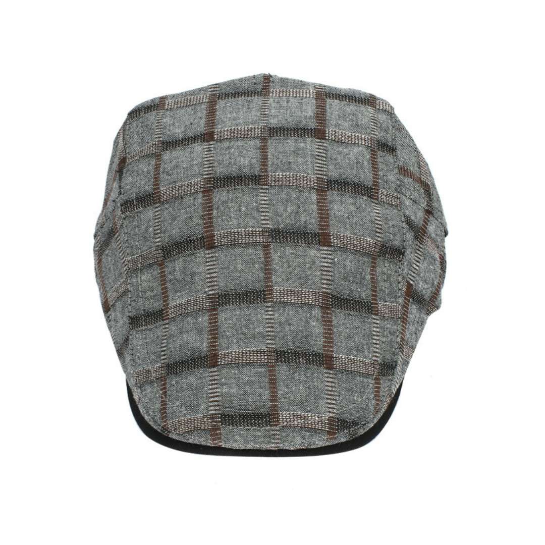 nevermindyrhead Flat Cap For Men Classic Gray Plaid Pattern Cotton Blend Newsboy Driving Hat Ivy Cabbie