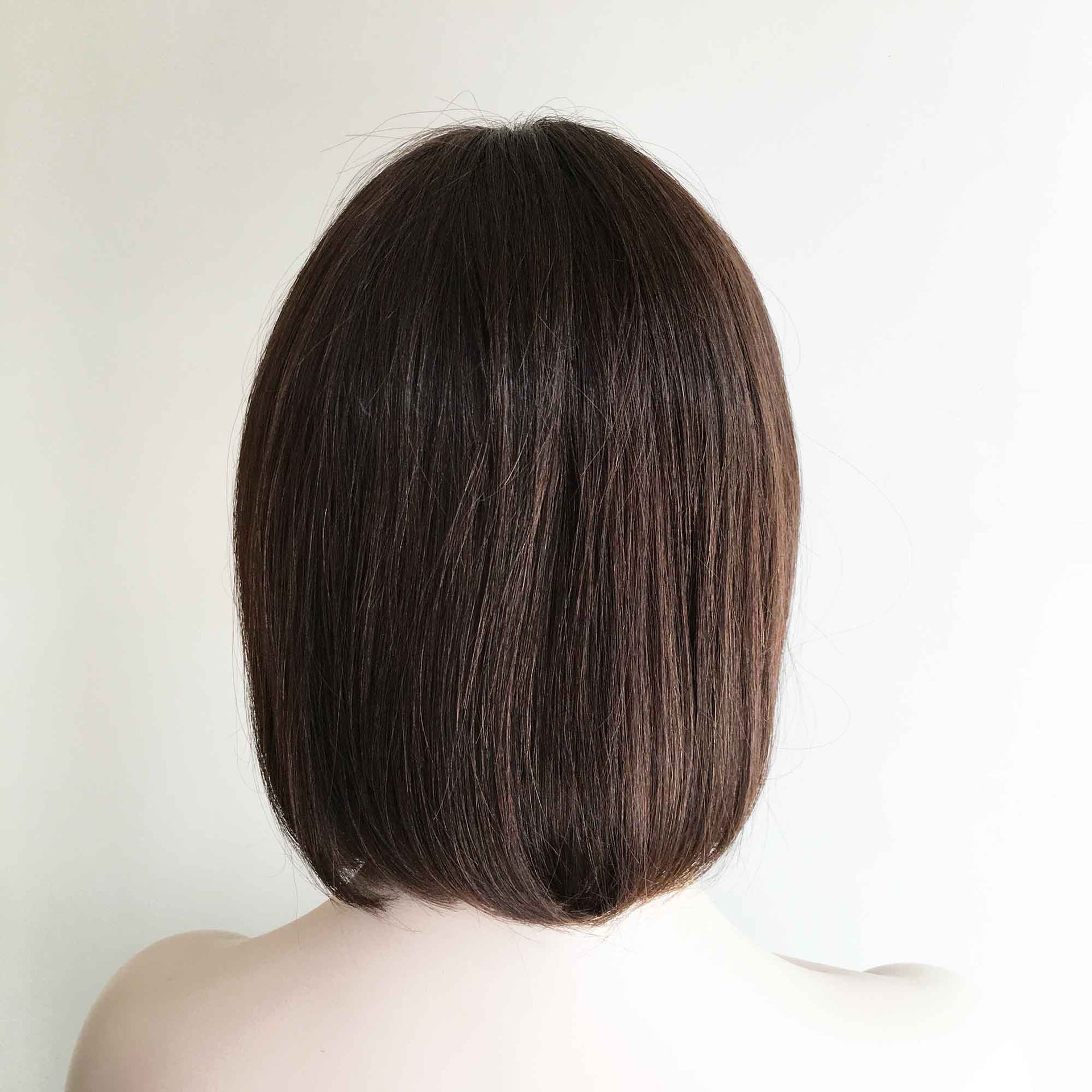 nevermindyrhead Human Hair Wig For Women Dark Brown Bob Short Straight Hair With Bangs