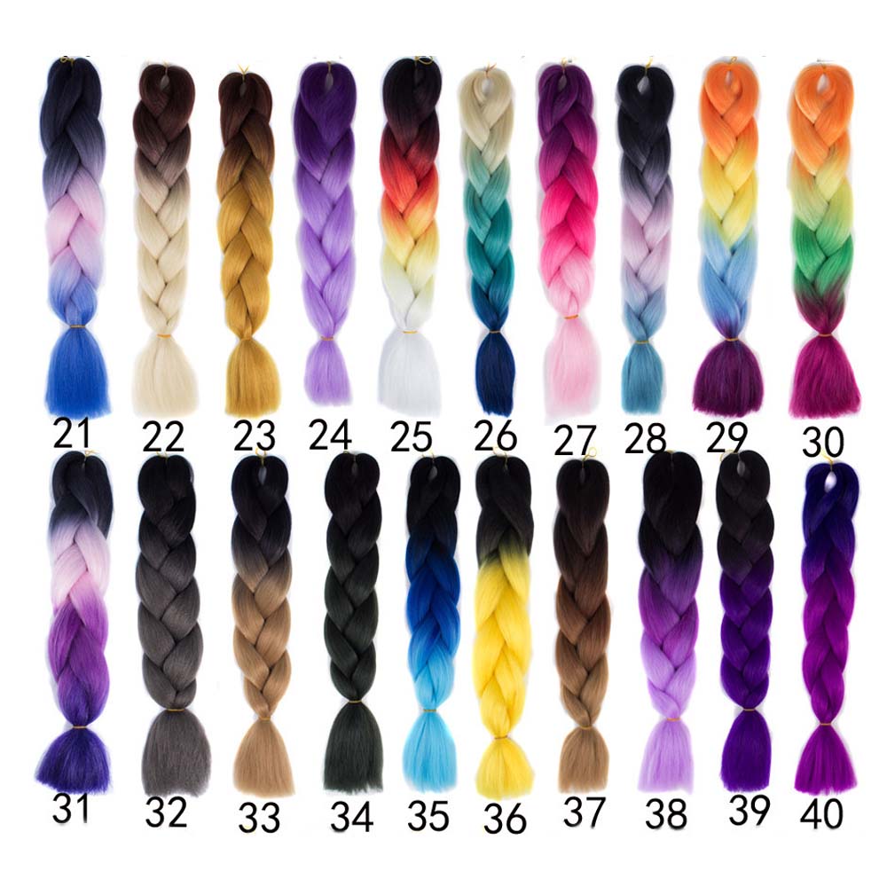 nevermindyrhead Jumbo Braiding Crochet Synthetic Yaki Hair Extensions Ombre Rainbow Color For Women Kids 24 Inches