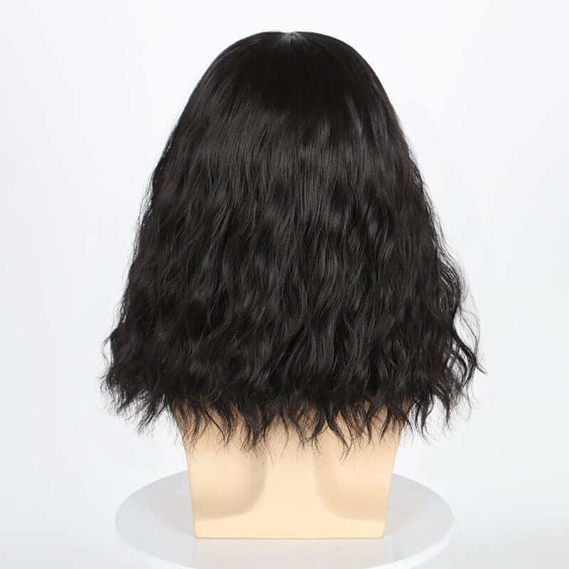 nevermindyrhead Men Black Long Curly Goth Wig Middle Part Thick For Cosplay Costume