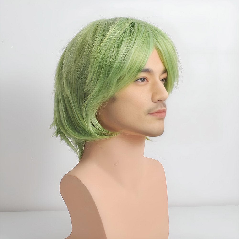 nevermindyrhead Men Green Short Straight Long Bangs Cosplay Anime Wig 3 Colors