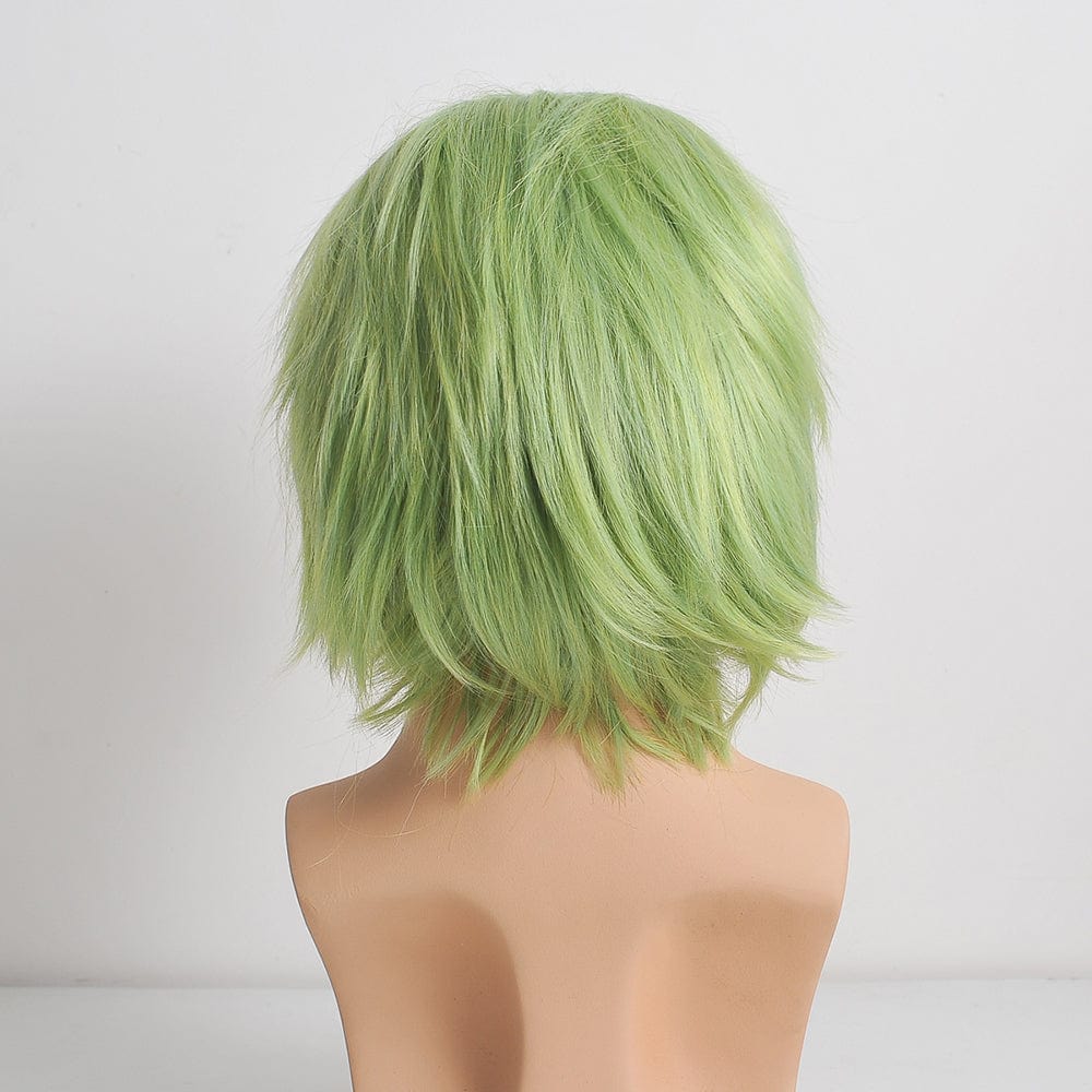 nevermindyrhead Men Green Short Straight Long Bangs Cosplay Anime Wig 3 Colors