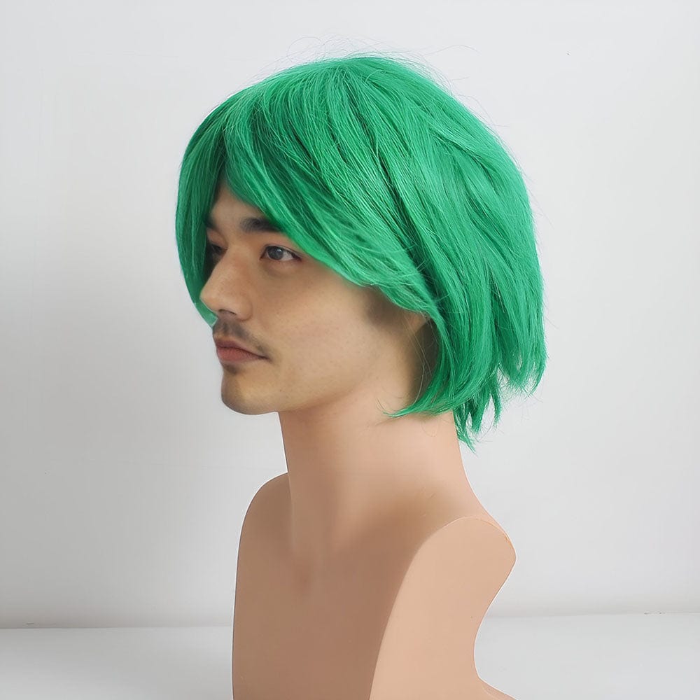 nevermindyrhead Men Green Short Straight Long Bangs Cosplay Anime Wig 3 Colors