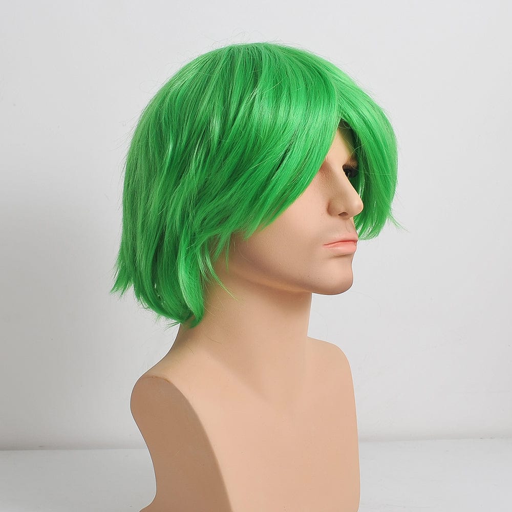 nevermindyrhead Men Green Short Straight Long Bangs Cosplay Anime Wig 3 Colors