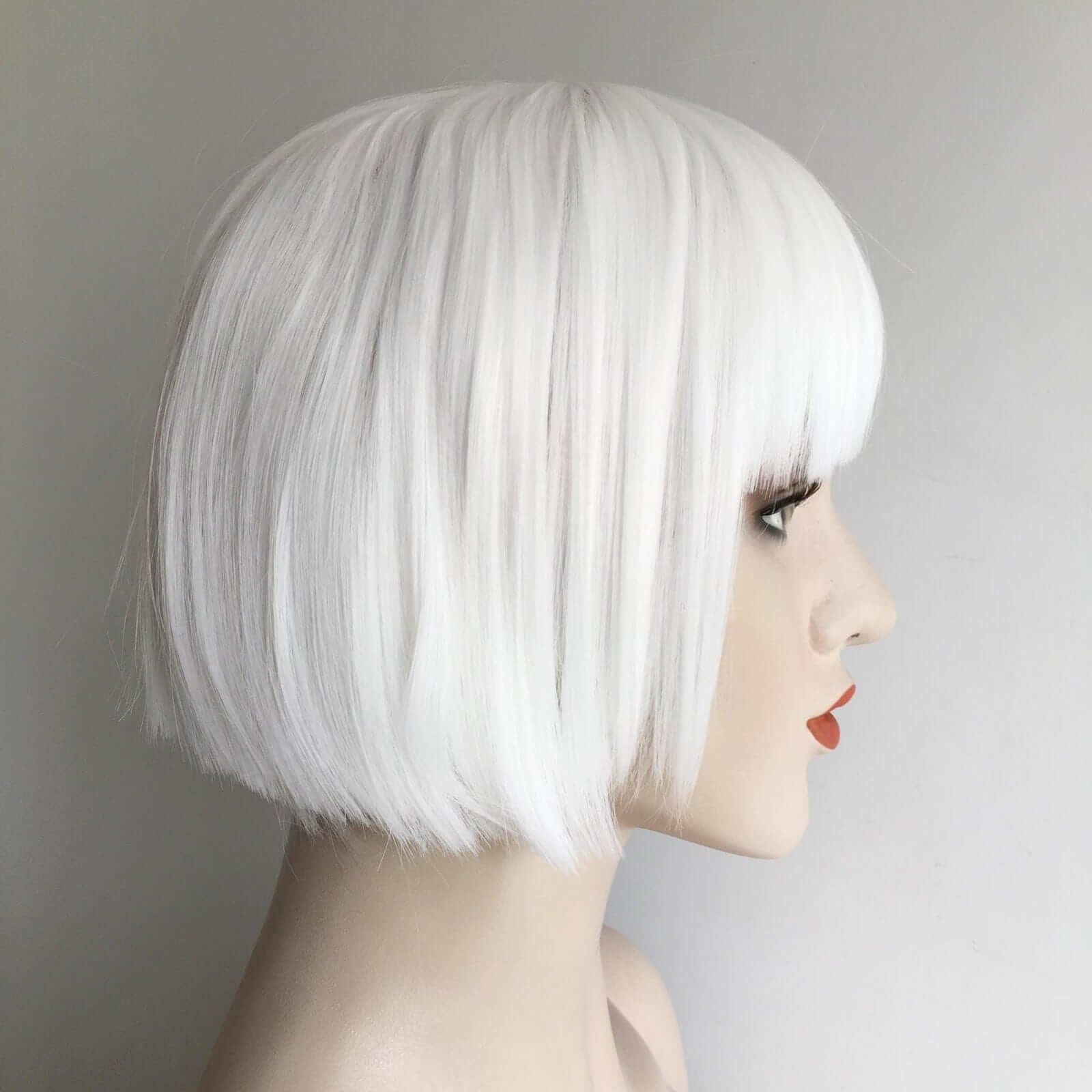 nevermindyrhead Snow White Short Bob Wig For Women Full Bangs Straight Hair Mushroom Head