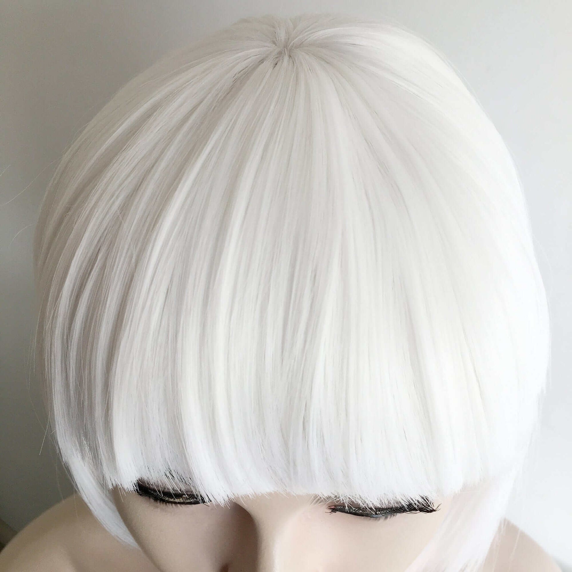 nevermindyrhead Snow White Short Bob Wig For Women Full Bangs Straight Hair Mushroom Head