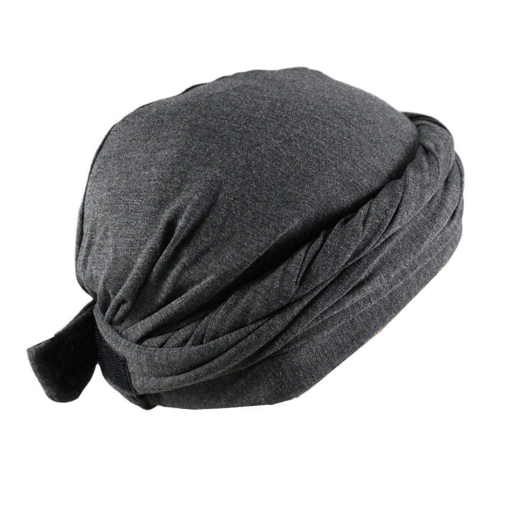 nevermindyrhead Turban for Men Twist Head Wraps Durag Satin Lined Unisex Scarf Tie Wave Cap With Velcro 6 Colors Gray