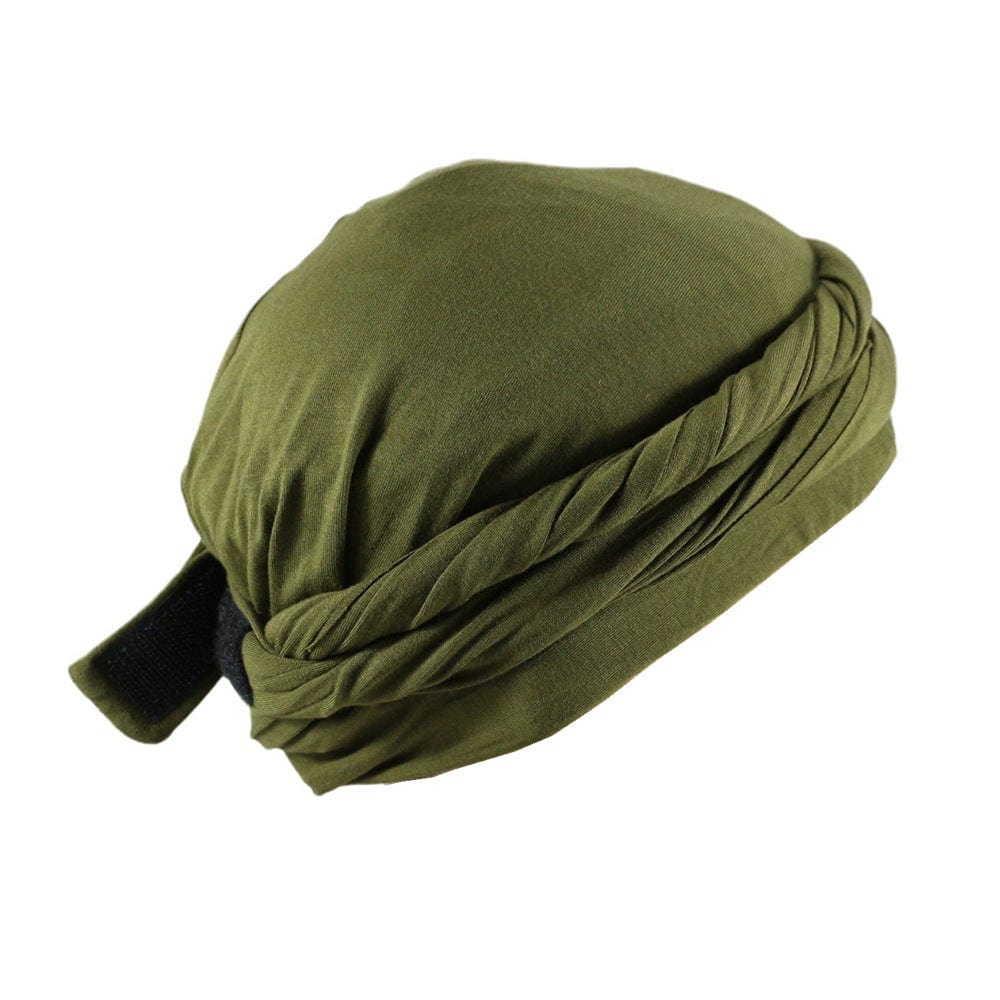 nevermindyrhead Turban for Men Twist Head Wraps Durag Satin Lined Unisex Scarf Tie Wave Cap With Velcro 6 Colors Green