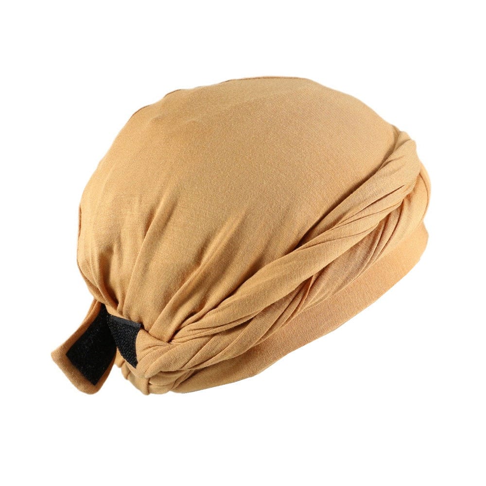 nevermindyrhead Turban for Men Twist Head Wraps Durag Satin Lined Unisex Scarf Tie Wave Cap With Velcro 6 Colors Yellow