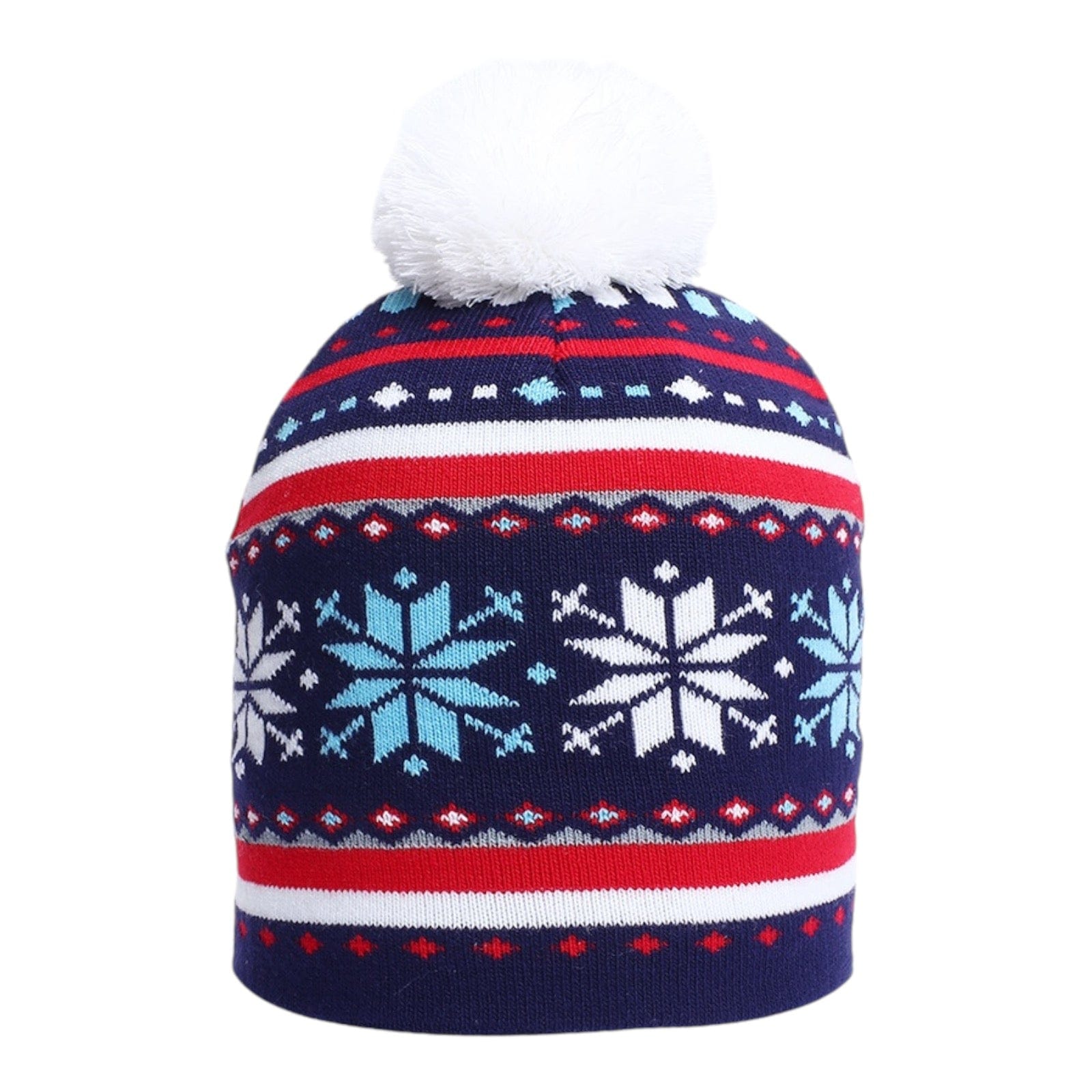 nevermindyrhead Women Christmas Cartoon Pattern Beanie Winter Hat With Pom Warm Knit Cap B