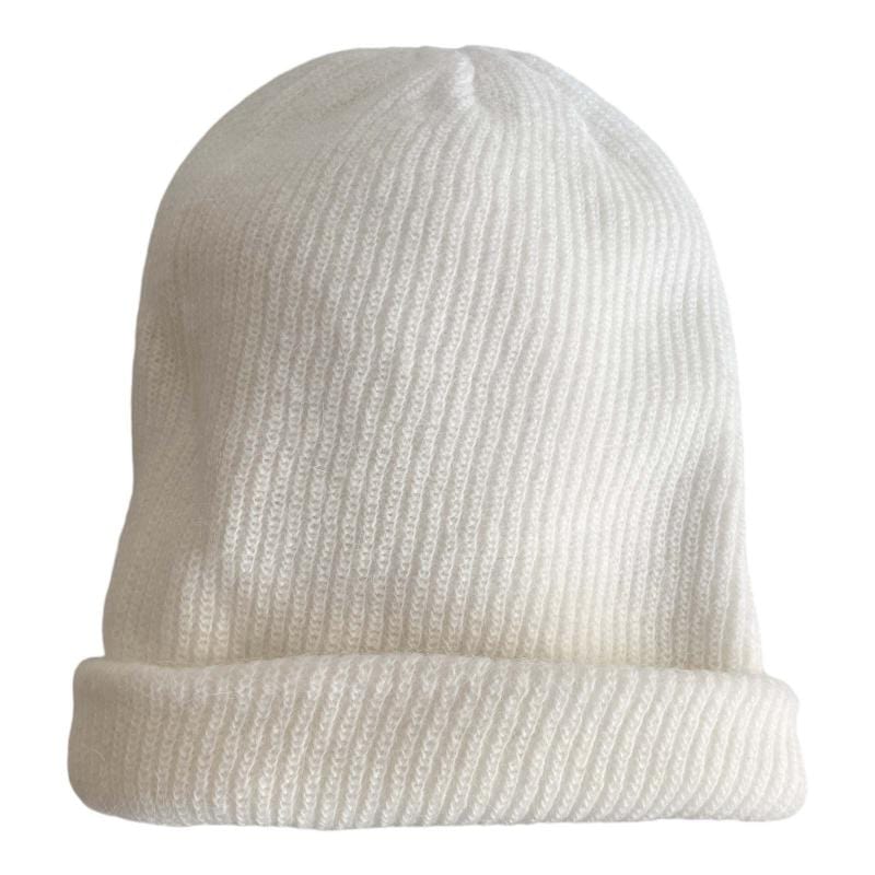 nevermindyrhead Women’s Chunky Knit Beanie Soft & Stretchy Warm Hat for Autumn Winter White