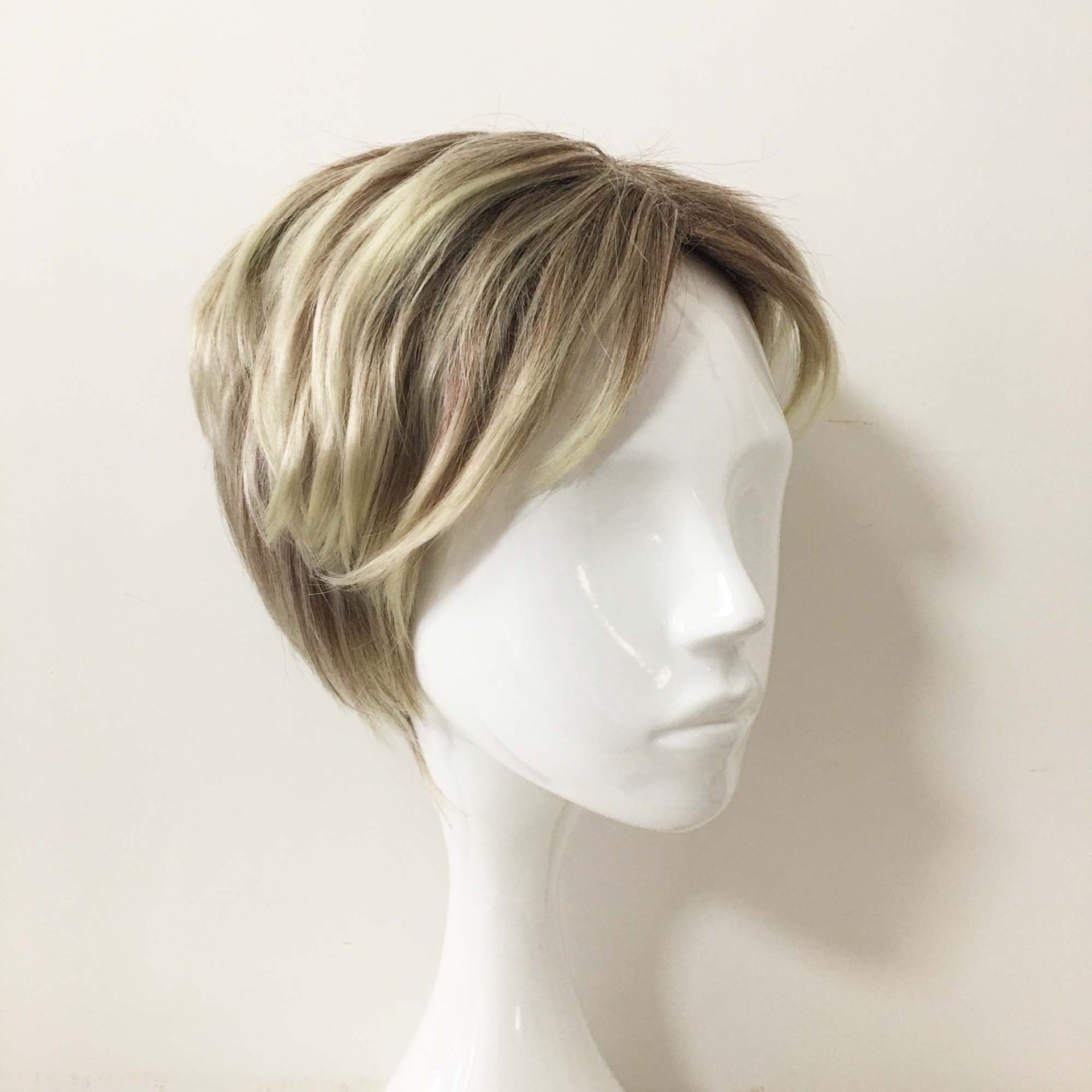 nevermindyrhead Men Ash Blonde Short Straight Pixie Middle Part Cosplay Wig
