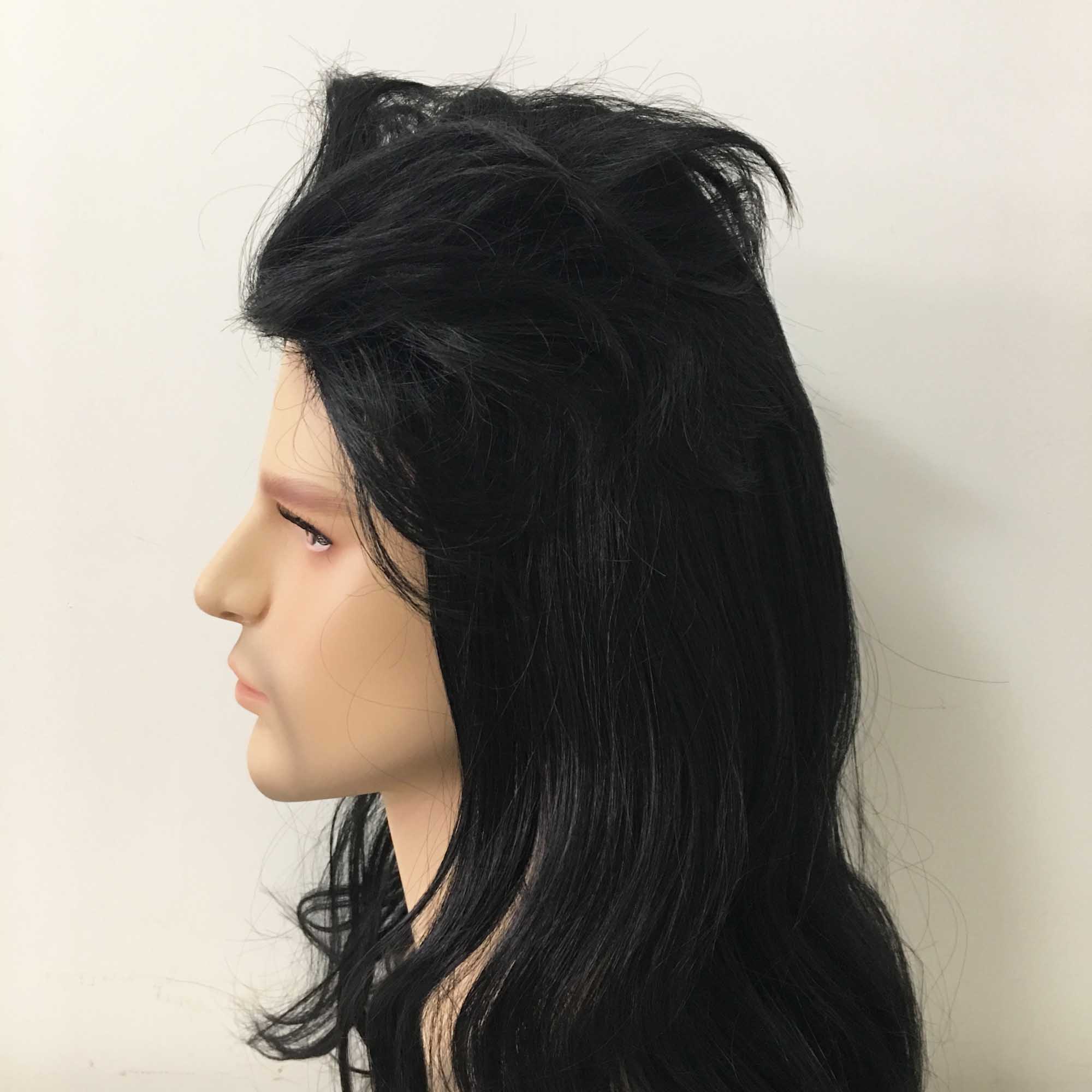 Black mullet clearance wig for mens