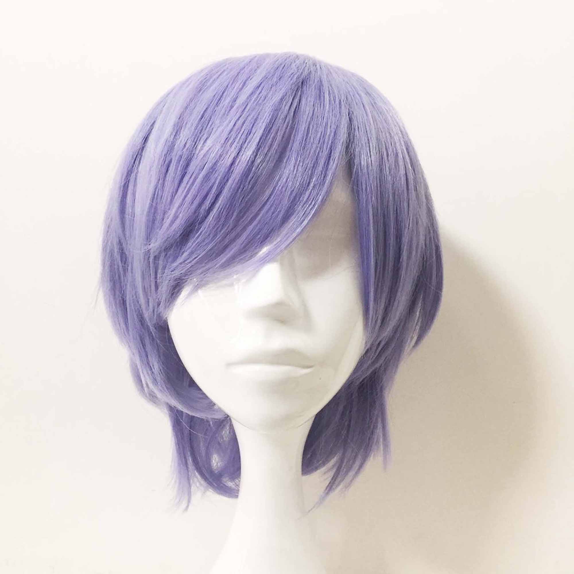 Short purple deals cosplay wig