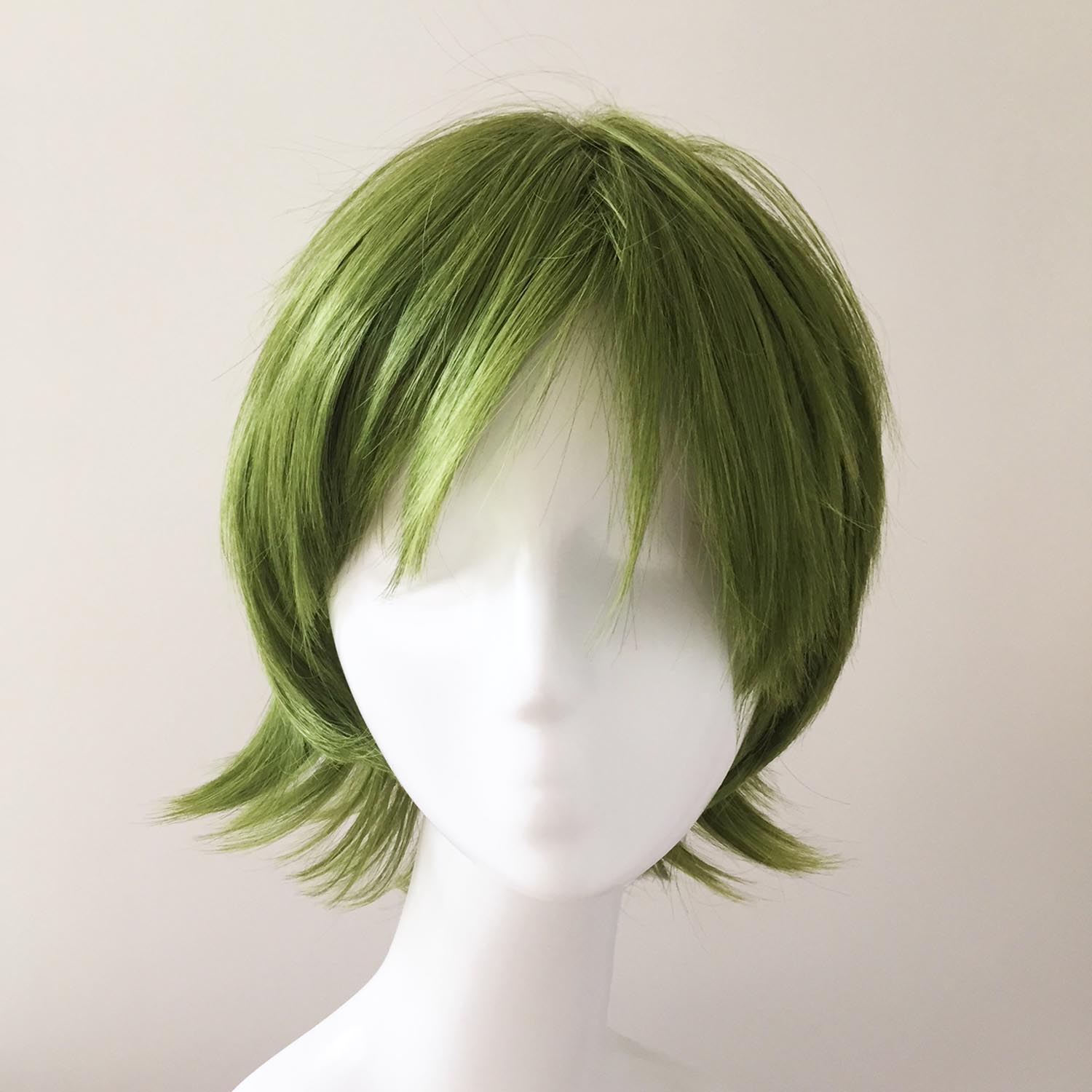 Mens short green top wig