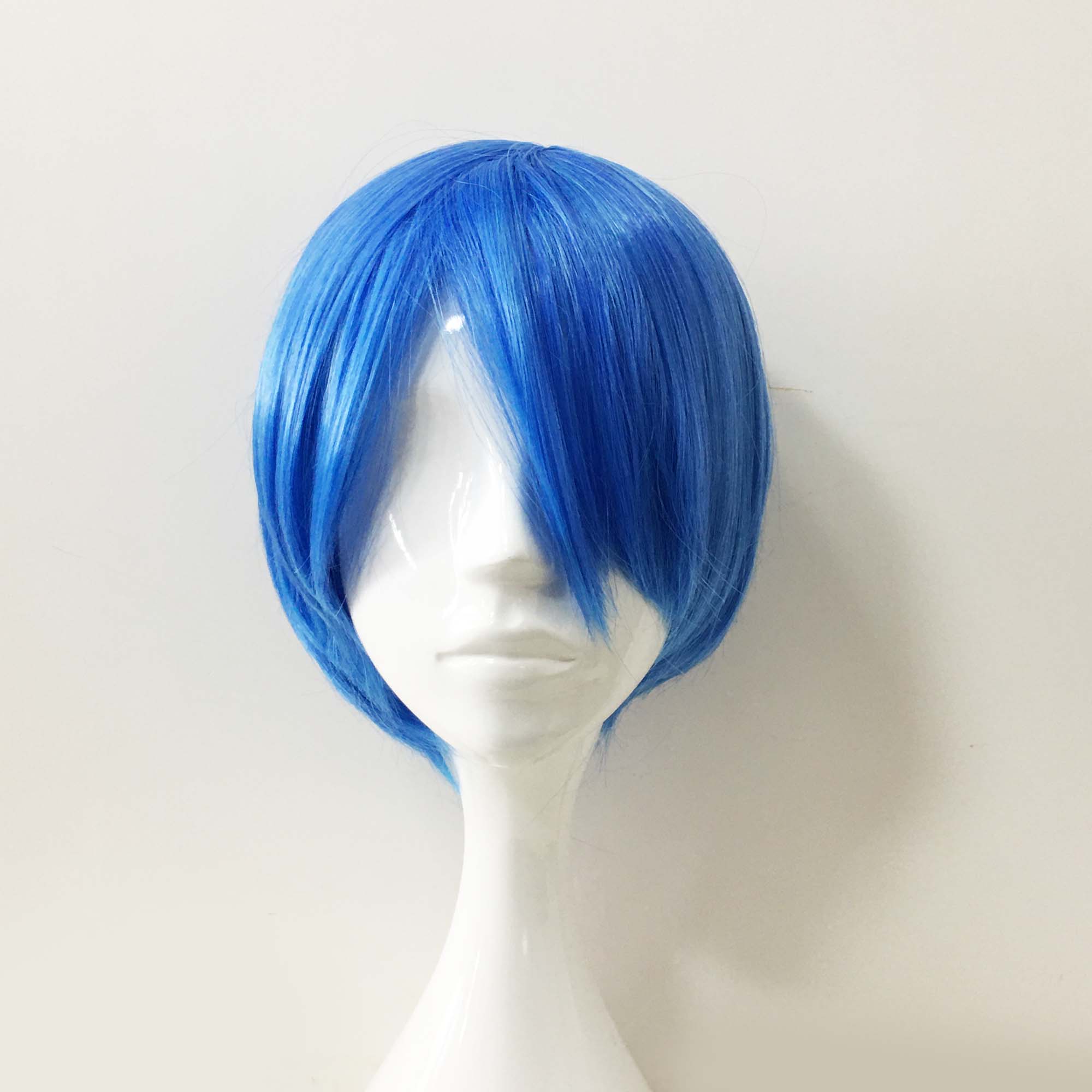 Men Anime Costume Short Blue straight cosplay party wig hair Cosplay wig  Decor