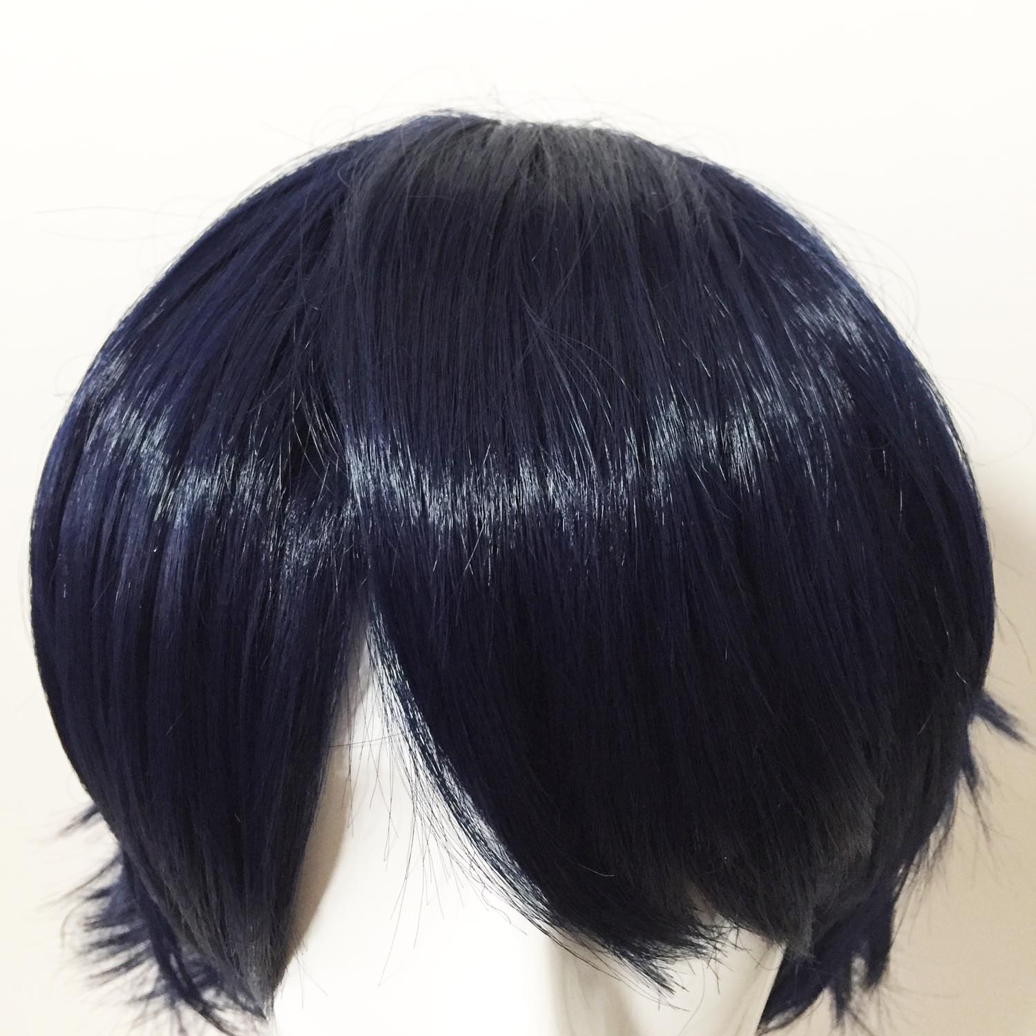 nevermindyrhead Men Navy Short Straight Fringe Bangs Flick Out Cosplay Wig