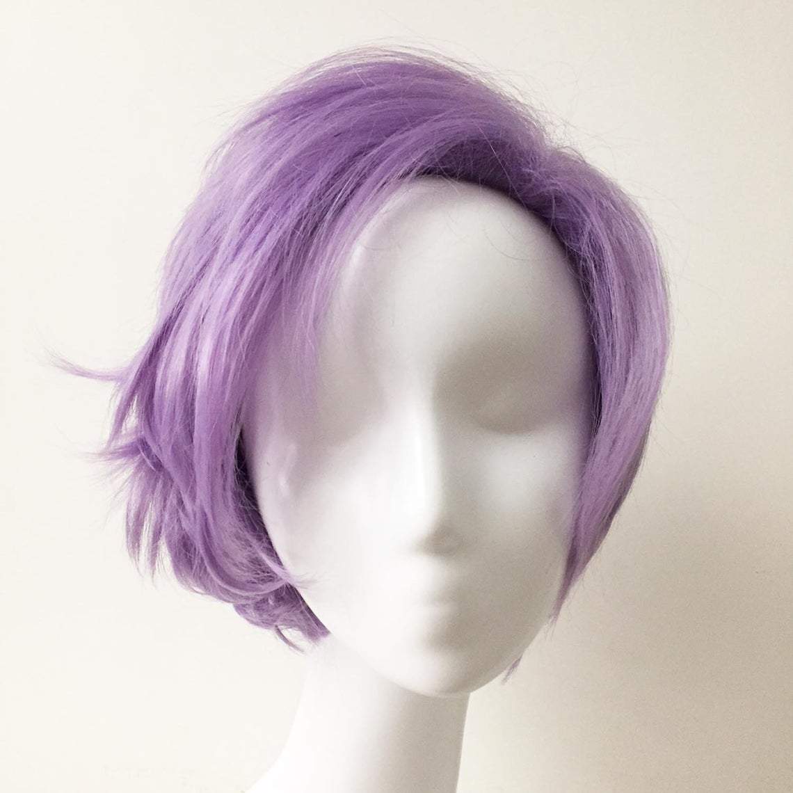 Men Pastel Purple Short Straight Side Part Cosplay Wig