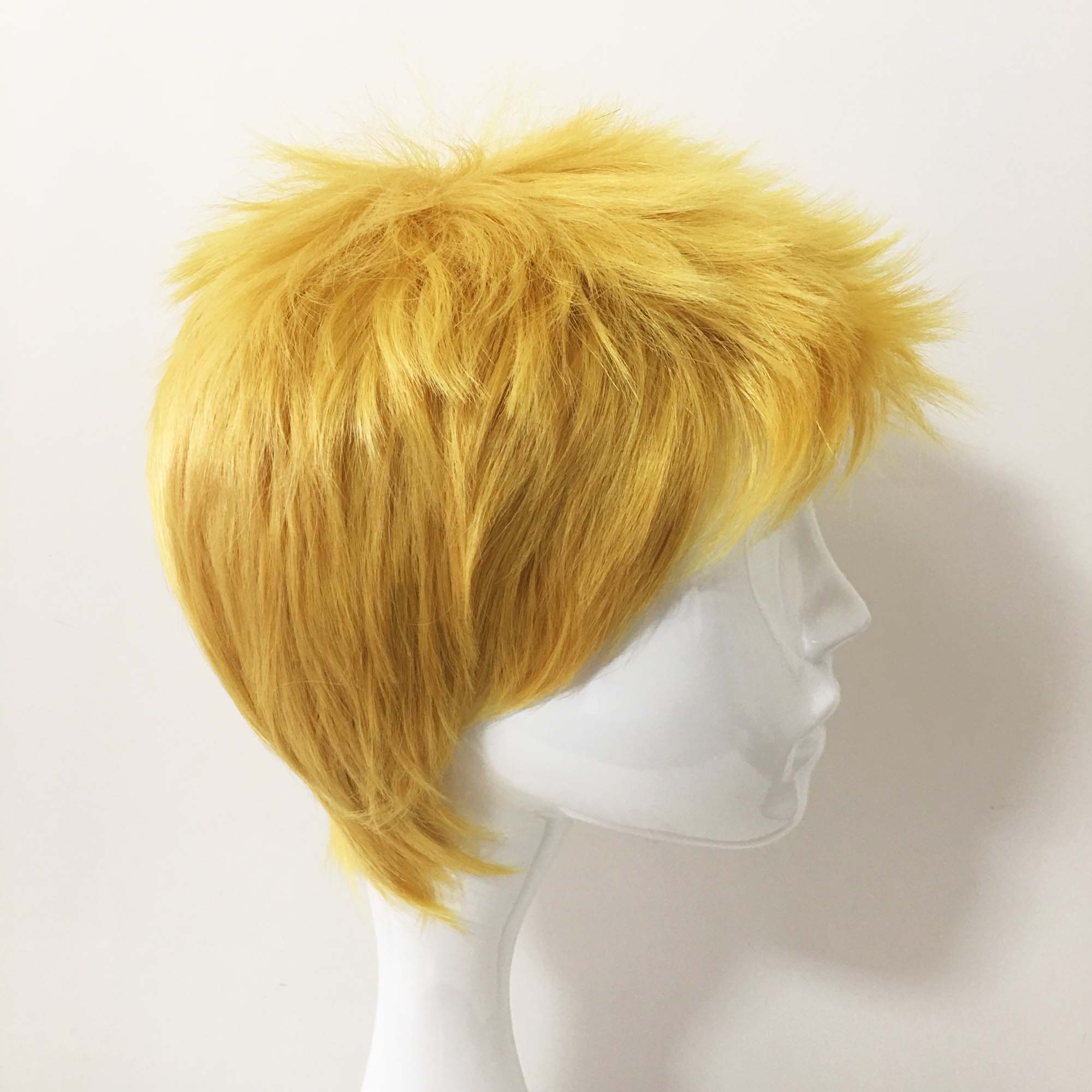 Short yellow shop cosplay wig