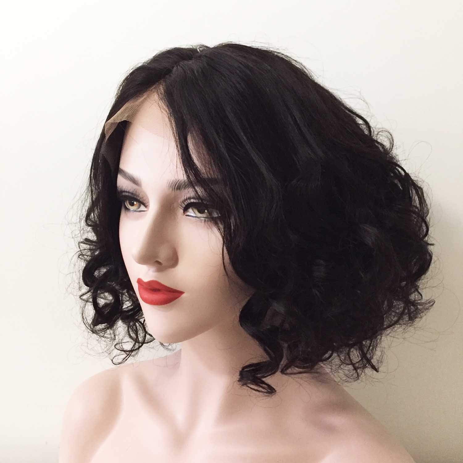 Short wavy online black wig