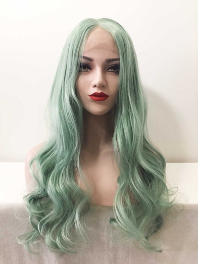 Green human cheap wig